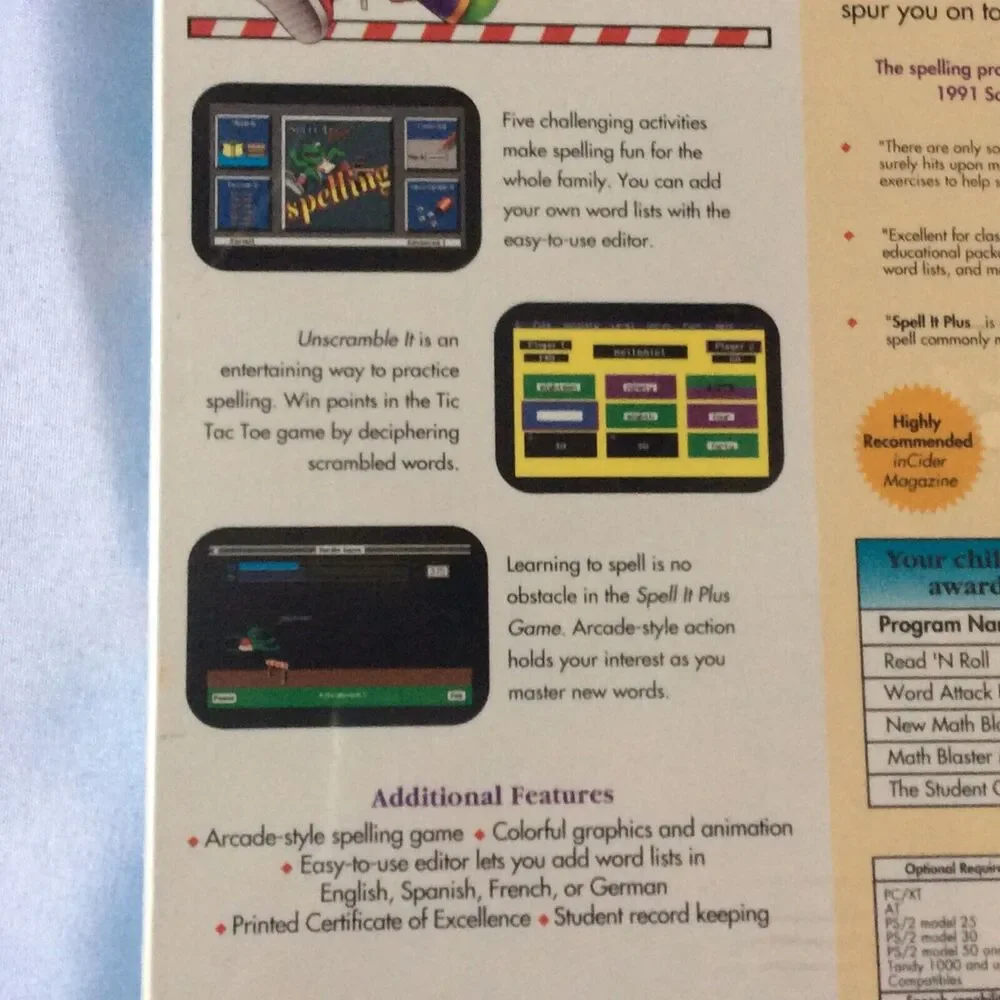 SPELL IT PLUS Spelling Program For The Entire Family It TALKS IBM/TANDY& PC Comp